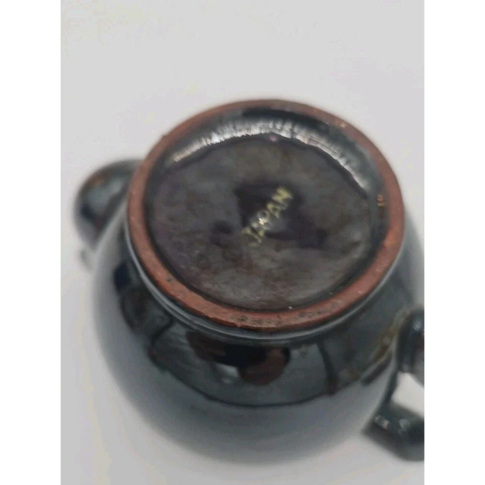 Vintage Glazed Teapot,Small Dark Brown, Made In Occupied Japan